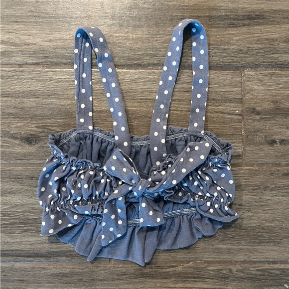 UO Blue polka dot crop top - Picture 2 of 2